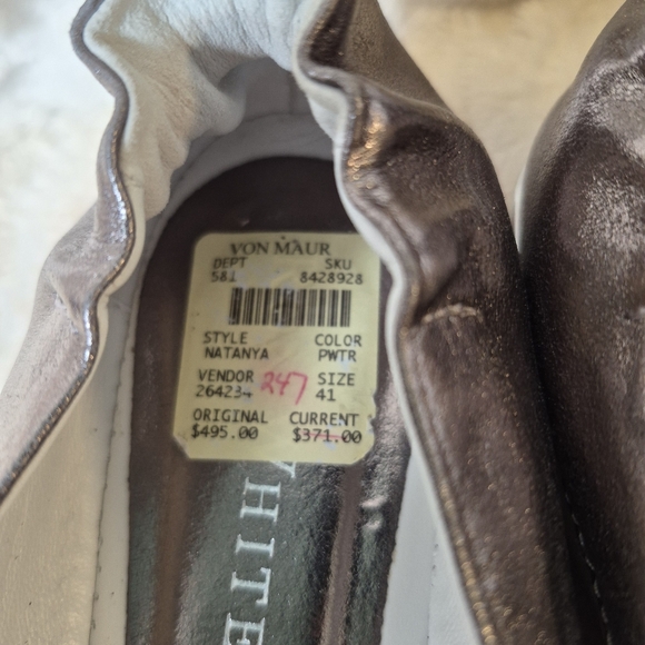 NEW Ron White Natanya Slip On Flats Shoes Silver Leather Mesh Size 10 MSRP $495 - Picture 12 of 14